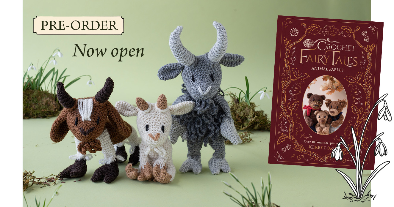 Animal Fables crochet pattern book pre order kerry lord billy goats gruff